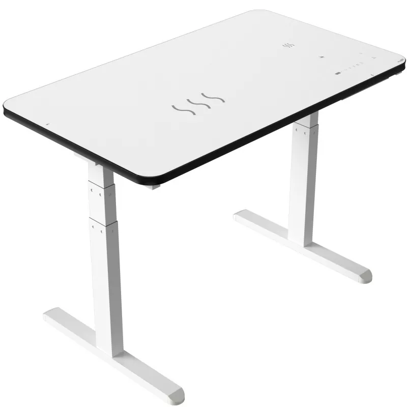 White Glass Board Dual Motor Electric Lifting Table